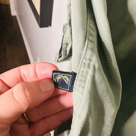 Keeper Bay Light Green Mens Long sleeve Collared Button One Pocket Shirt Size L - Picture 5 of 8